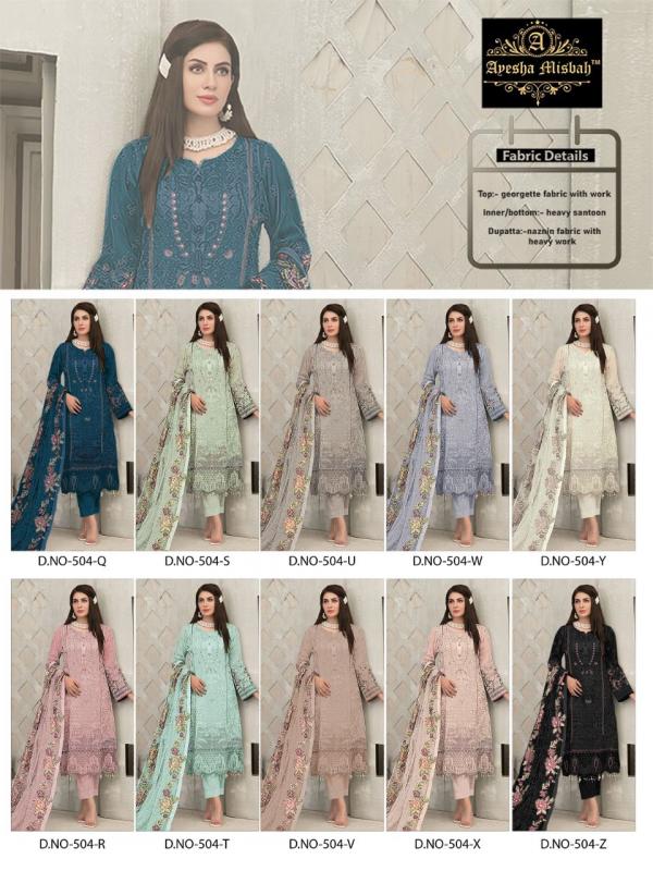 Ayesha Misbah 504 Georgette Designer Salwar Suits Collection